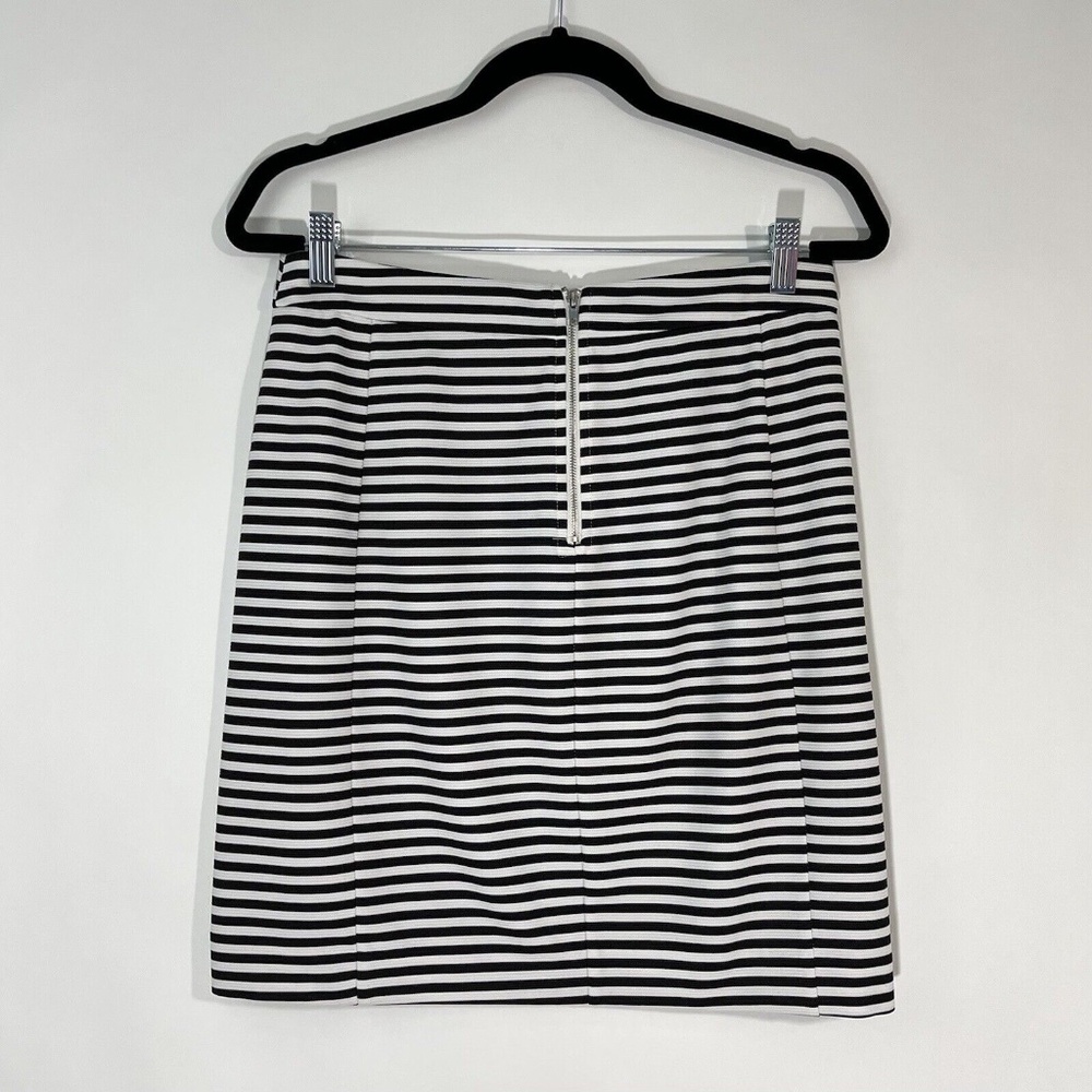 41 Hawthorn Women’s Size Medium Black White Striped Print Walt Zip Mini Skirt - Picture 6 of 9